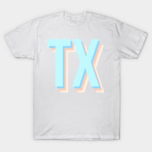 TX in light blue T-Shirt